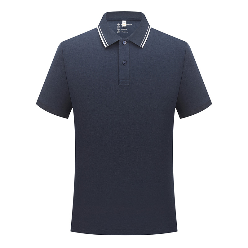 Casual de dos botones no deformable poliéster algodón verano de manga corta hombre camiseta de polo personalizada sensación de alta calidad