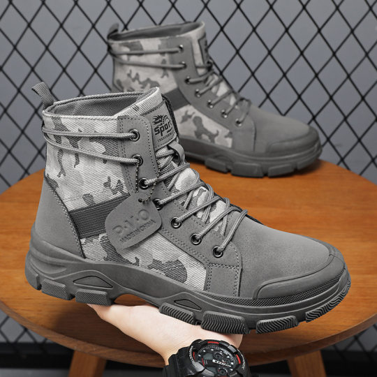 Cross-border extra-large size martin boots men's autumn high-top shoes tooling climbing mid-top boots men's rhubarb boots England