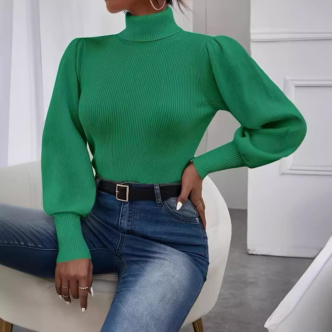 Set di maglioni eleganti in maglia da donna - Maglione a collo alto alla moda autunno inverno 2024 da donna_voghion.com