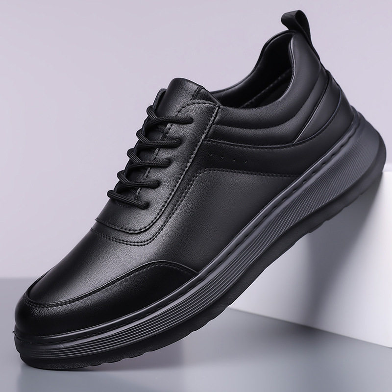Giày thể thao nam sneaker da lộn phối màu, đế cao su EVA êm chân, buộc dây, gót 3-5 cm — h2506 trắng, h2506 đen