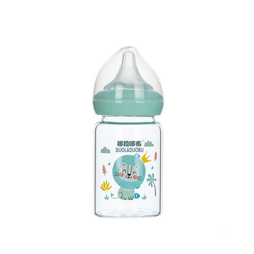 哆拉哆布宝宝宽口径奶瓶180ml婴幼儿高硼硅玻璃奶瓶婴儿奶瓶6442