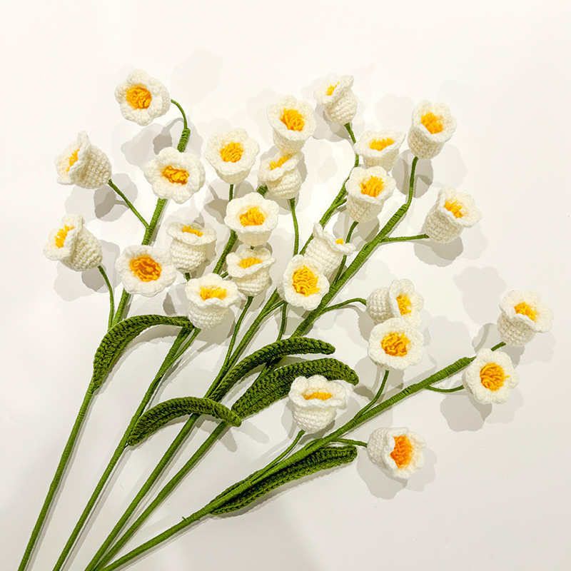 跨境手工编织成品花束仿真花毛线针织假花教师节花束七夕送礼好物|undefined