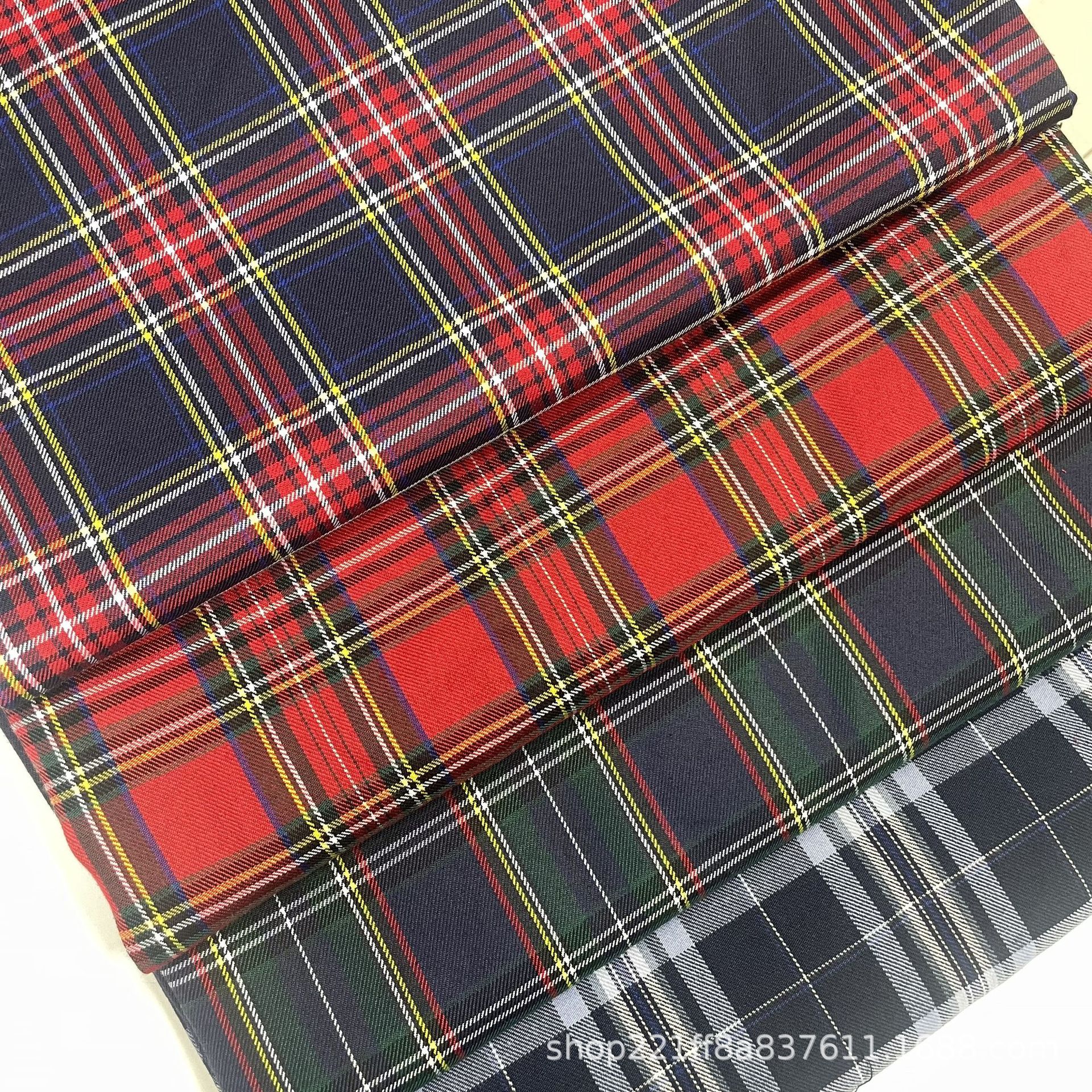 校服园服  西装外套 百褶裙 领带领结面料 圣诞格子 TC色织格子布