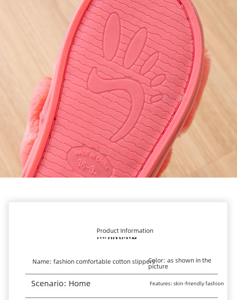  Cross-border Opening Mao Mao Winter Home Rendering Cross Women's Indoor Warm and Slip-resistant Mao Mao Mao Slippers_voghion.com