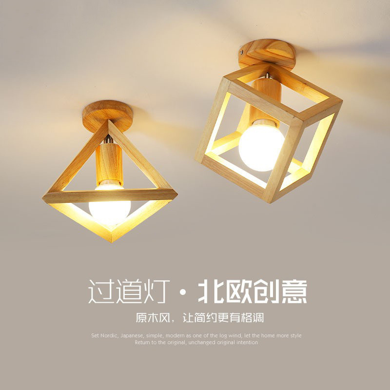 Nordic Aisle Lamp LED Entrance Hall Entrance Balcony Lamp Solid Wood Small Ceiling Lamp Ceiling Japanese Log Lamps Nordic Aisle Lamp LED Entrance Hall Entrance Balcony Lamp Solid Wood Small Ceiling Lamp Ceiling Japanese Log Lamps
