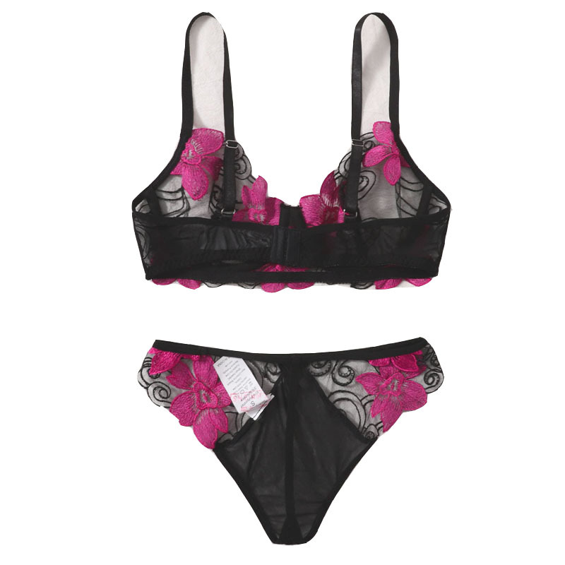 Französische sexy Dessous, kleine Brüste für Frauen, purer Wunsch-BH, BH-Set mit Spitzenrücken_voghion.com