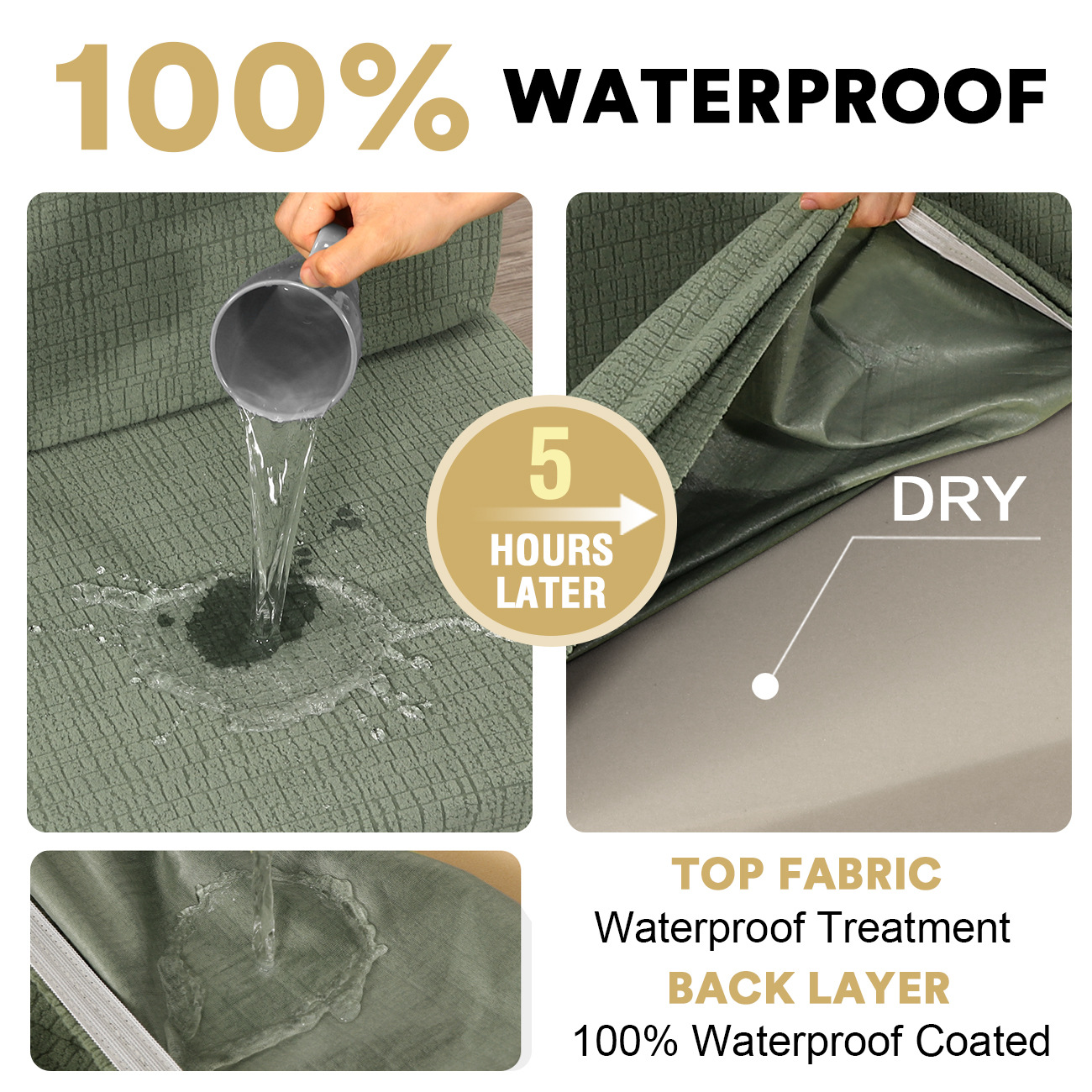 Solid color corn kernel waterproof caravan cover car seat card holder dustproof cushion cover elastic seat cover set