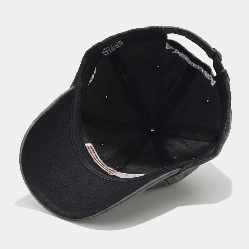 Amazon Venta caliente bandera americana lavada gorra de béisbol apenada hombres y mujeres europeos y americanos de moda al aire libre gorra de marea sombrero
