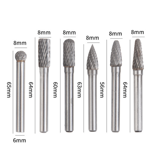 6*8 carbide rotary file 5pc tungsten steel grinding head alloy grinding head sharp rotary file factory direct sale