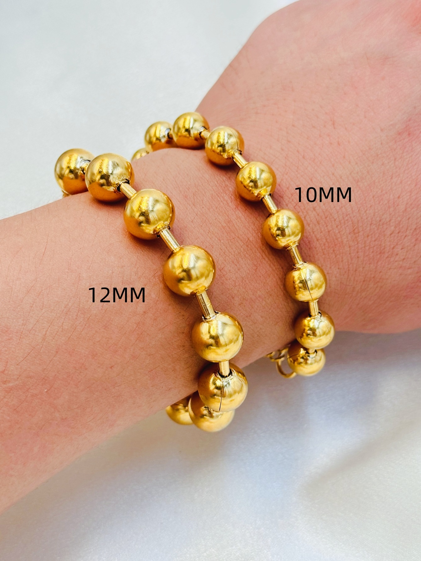 13g Weight Bracelets Classification 304 Stainless Steel Chain Material ball chain Chain Type Vacation Classic Style Solid Color 304 Stainless Steel Ball Chain Bracelets In Bulk