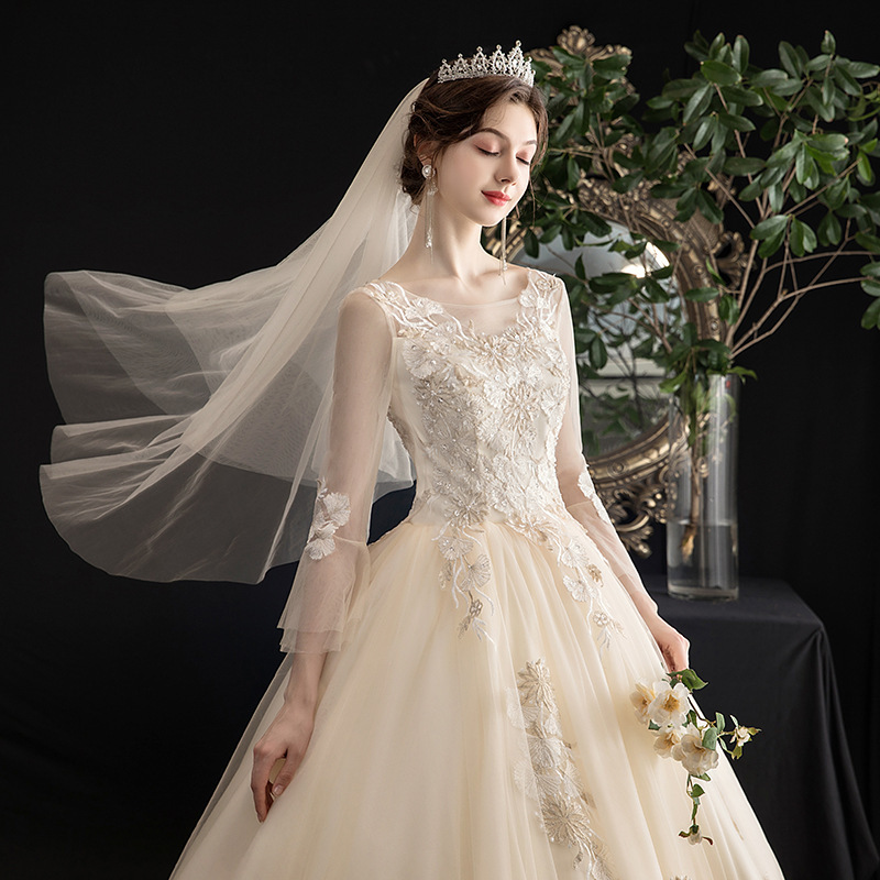 Wedding Dress 2026 New Autumn Style Elegant Bride Forest Style One-Shoulder Long-Sleeve Ultra-Fairy Dreamy Simple Princess Light Wedding Dress Wedding Dress 2026 New Autumn Style Elegant Bride Forest Style One-Shoulder Long-Sleeve Ultra-Fairy Dreamy Simple Princess Light Wedding Dress