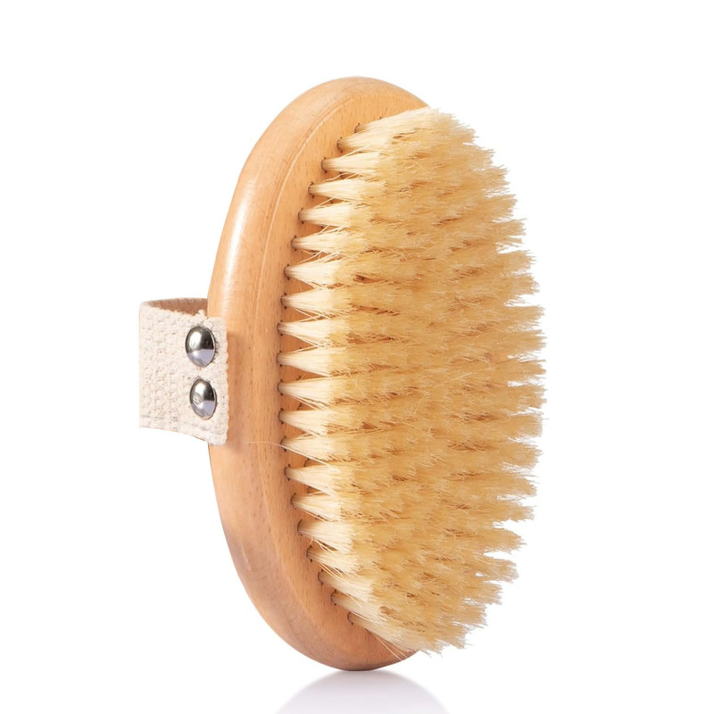 Amazon cross-border wooden body bristle brush massage scrub brush handheld body exfoliating dry brush
