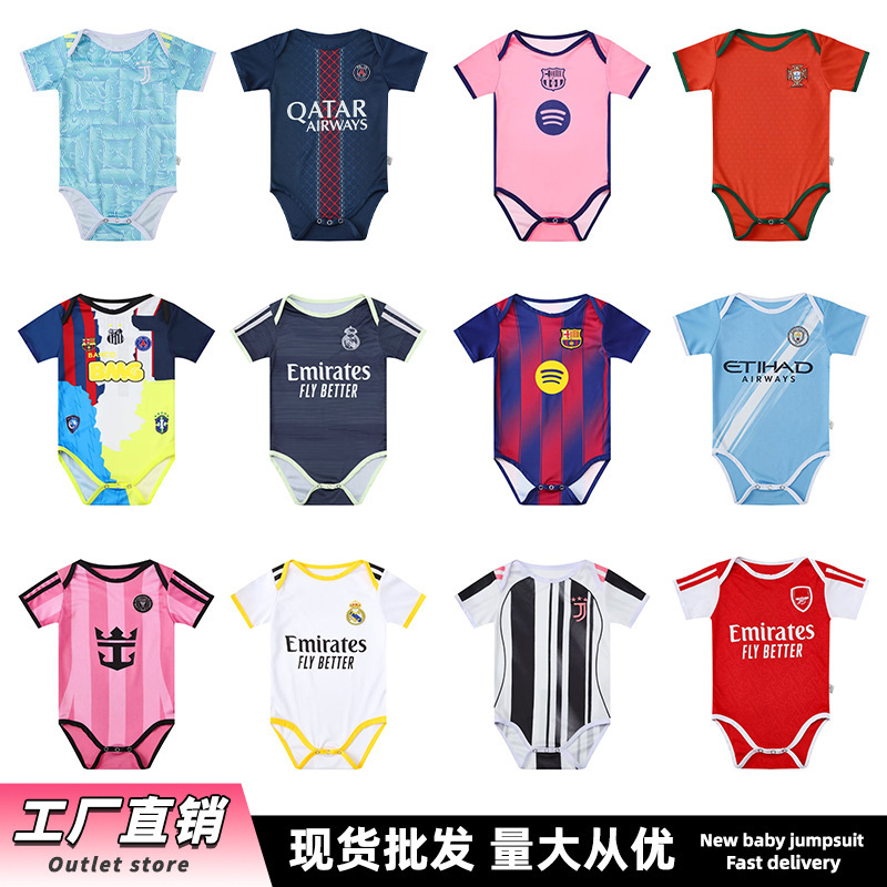 New Miami Pink Baby Football Jersey Brazil Neymar Baby Crawling Suit Argentina Messi Bb Jumpsuit