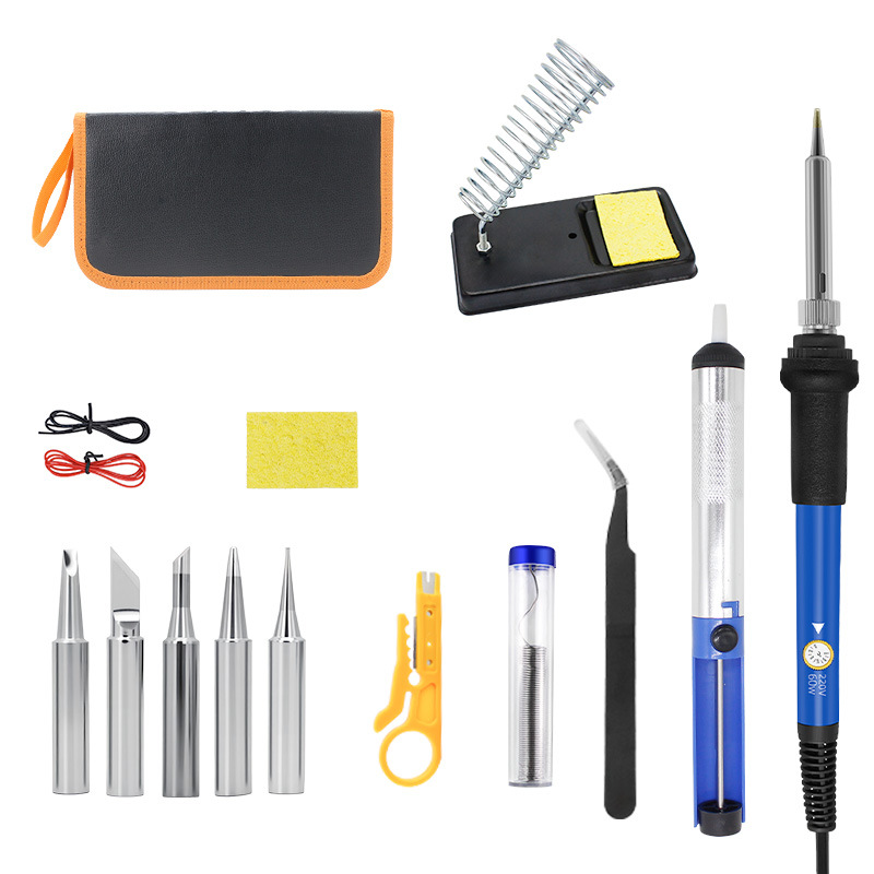 Transfronterizo temperatura ajustable soldador eléctrico 60W reparación del hogar pluma de soldadura estándar europeo 220V pluma de soldadura eléctrica kit traje