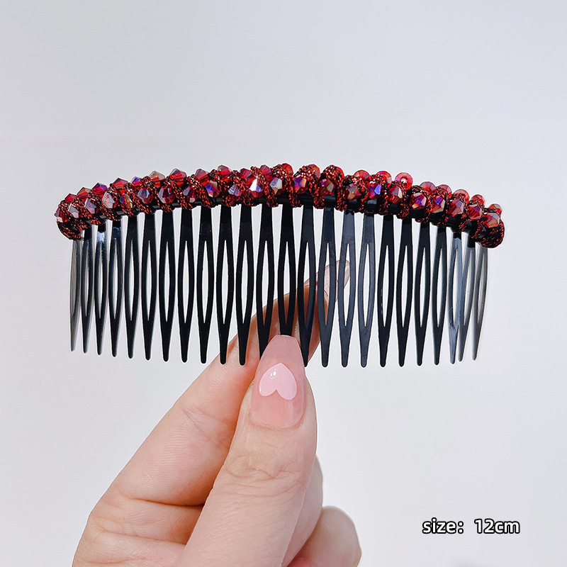 Corea del Sur todo partido horquilla femenina verano Cabeza trasera pelo roto acabado artefacto peine de pelo Cristal insertar peine flequillos horquilla diadema