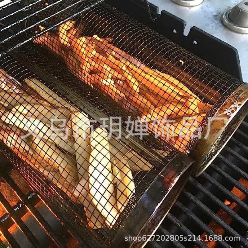 Comercio exterior transfronterizo de Amazon nuevo al aire libre de acero inoxidable barbacoa jaula barbacoa cilindro tubo de red en stock al por mayor