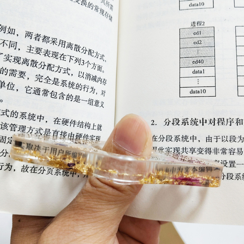 ドライフラワーブックプレス、クリエイティブな接着剤読書補助具、本物の花の樹脂工芸品、接着剤ギフトアクセサリー|undefined