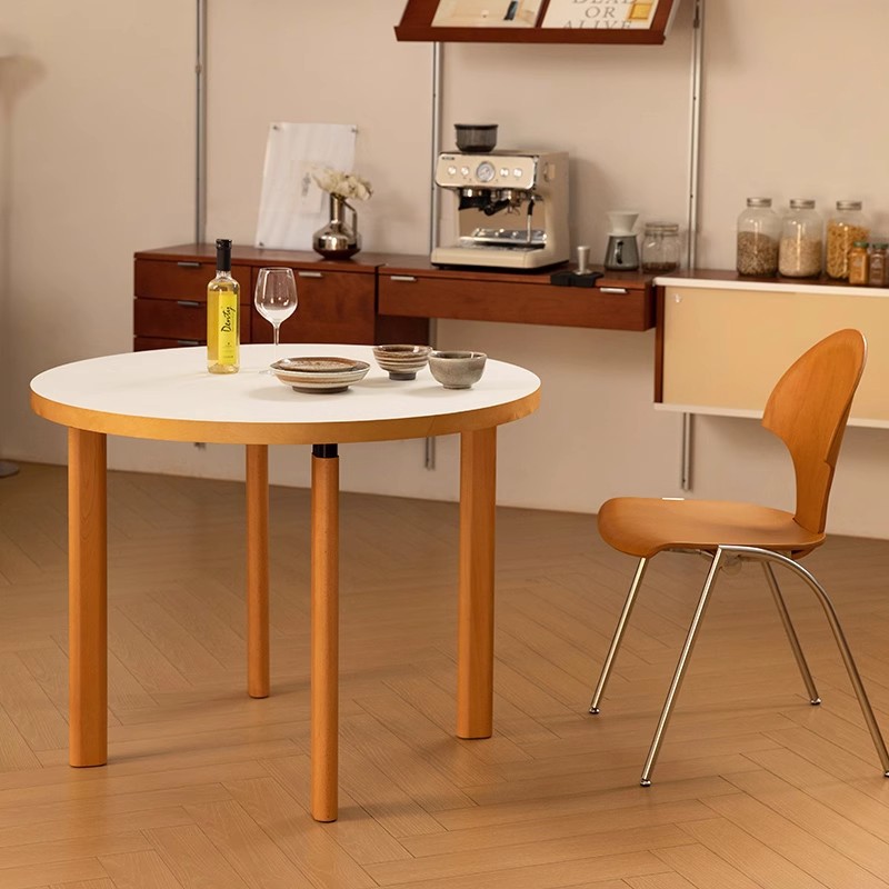 Mesa de comedor redonda retro, sala de estar para el hogar, escritorio de apartamento pequeño, escritorio, mesa redonda estándar, mesa de comedor a juego de colores nórdicos