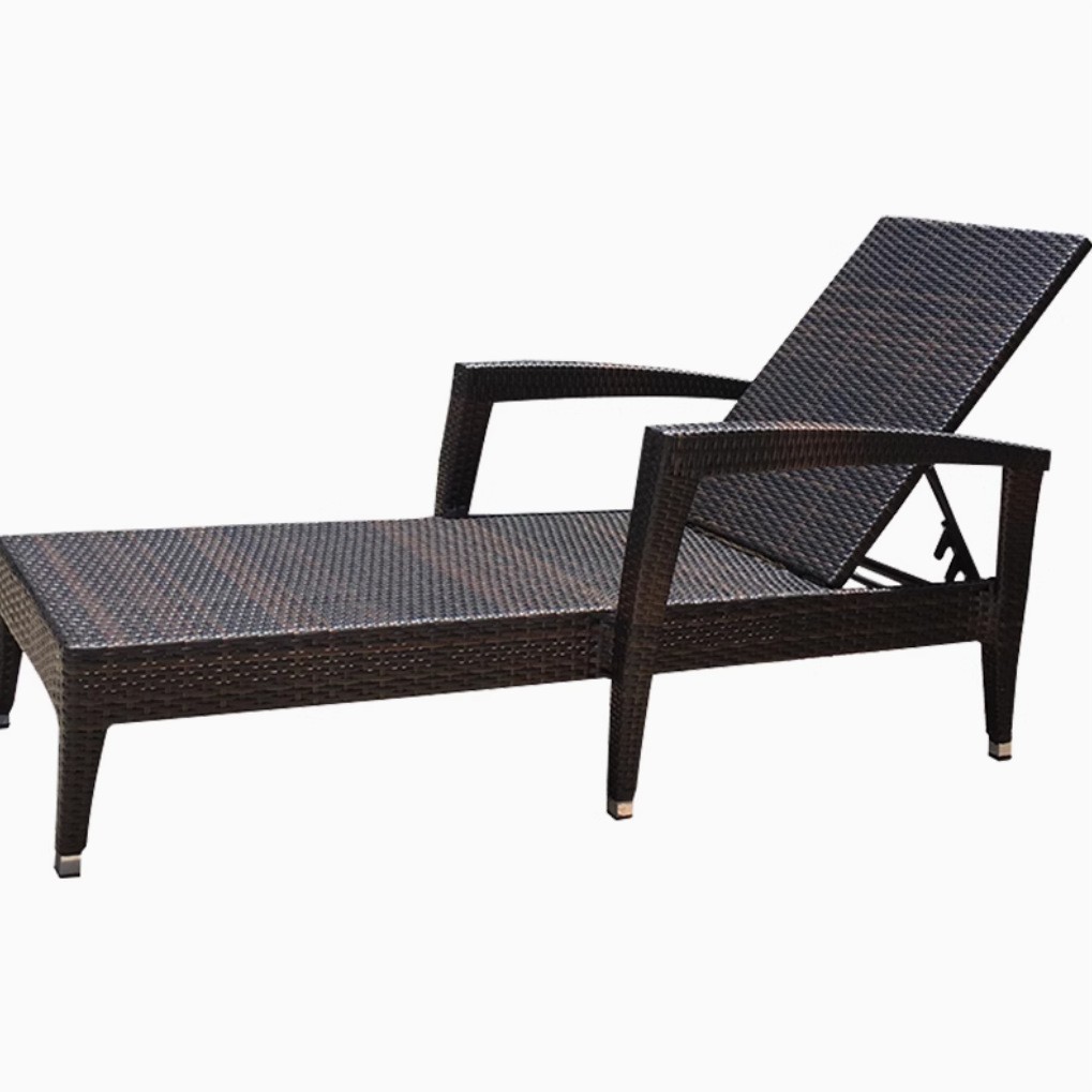 Cama de playa al aire libre sillón de playa piscina sillón de seda muebles balcón mesas de ocio sillas de caña siesta silla imitación de caña