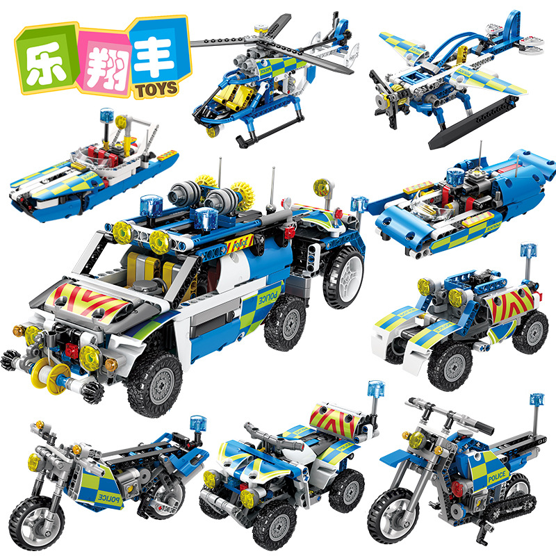 开智1011齿轮科技积木变形机械工程拼装汽车飞机儿童创意盒装玩具