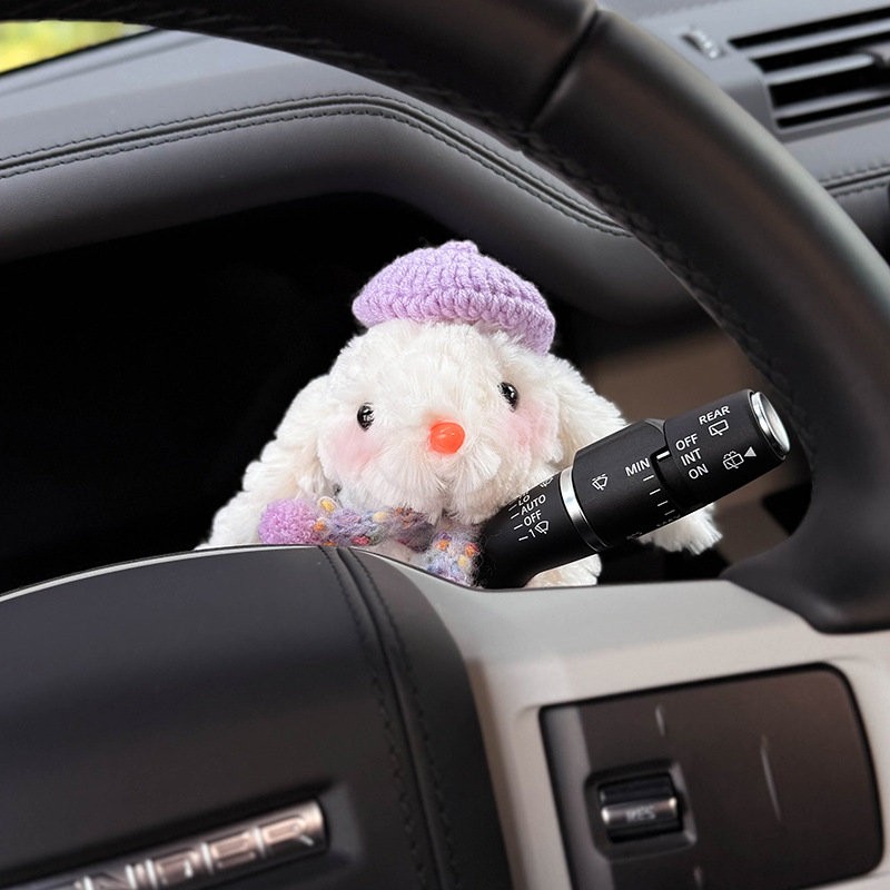 Cute conejo coche muñeca muñeca interior limpiaparabrisas luces de dirección muñeca decoración decoración de alta calidad 2025 nuevo