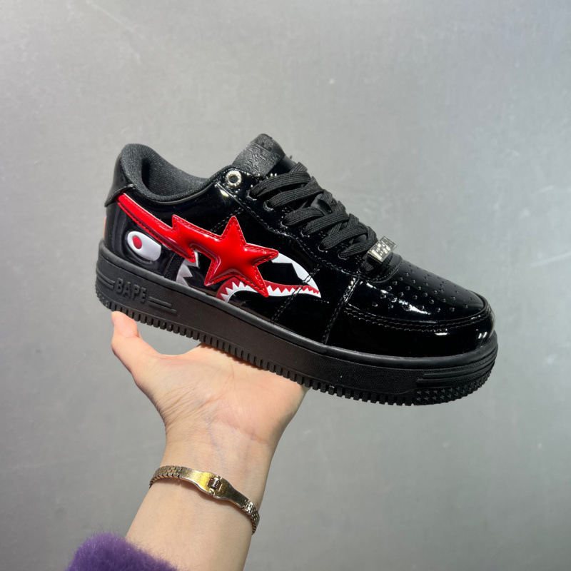 Foreign Trade Putian Shoes Bapesta Patent Leather Sneakers Men's Flat Casual Sports Shoes Women's Ape Head Af1 Street Fashion Shoes Foreign Trade Putian Shoes Bapesta Patent Leather Sneakers Men's Flat Casual Sports Shoes Women's Ape Head Af1 Street Fashion Shoes