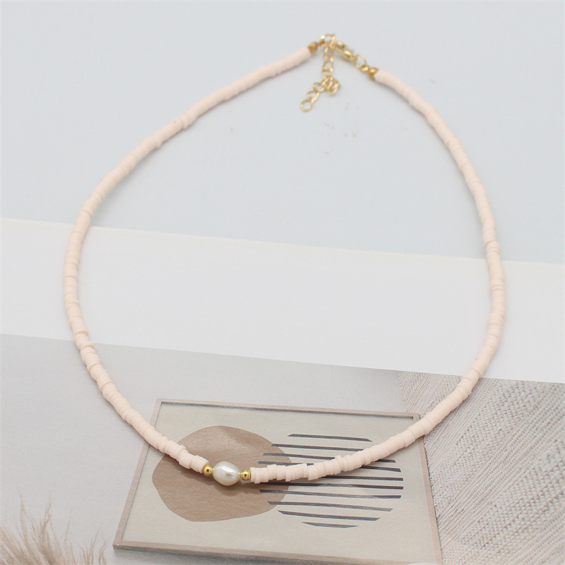Geometric Pattern Women'S Gender Vacation Geometric Imitation Pearl Soft Clay Women's Necklace