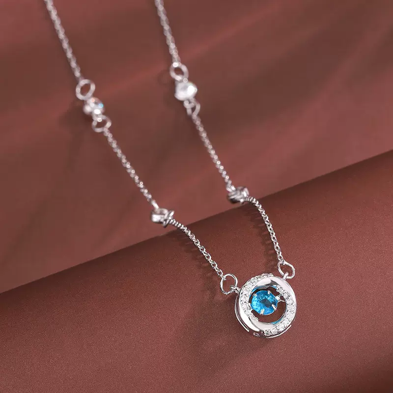 s925纯银莫比乌斯三秒心动项链女韩版百搭轻奢高级感跳动的心吊坠