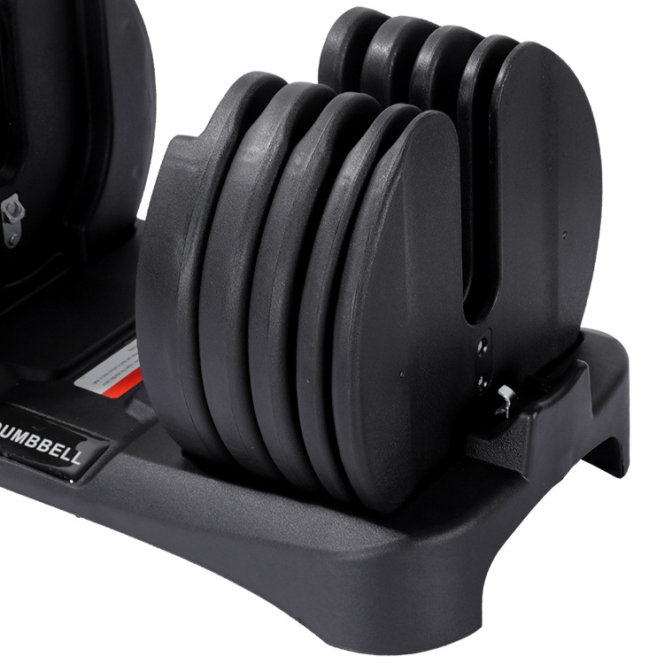Tek Elde Ayarlanabilir Dumbbell Seti 24kg 52.5LB Orta İç Dönüş Dumbbelleri 15 Seviye Uluslararası