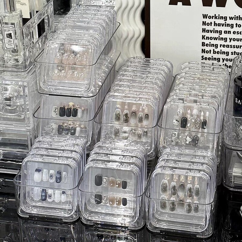 Nail Packaging Box, Nail Storage Box, Transparent Flip-Top Box, Thickened Display Box, Photo-Acrylic Gift Box for Nail Tips Nail Packaging Box, Nail Storage Box, Transparent Flip-Top Box, Thickened Display Box, Photo-Acrylic Gift Box for Nail Tips