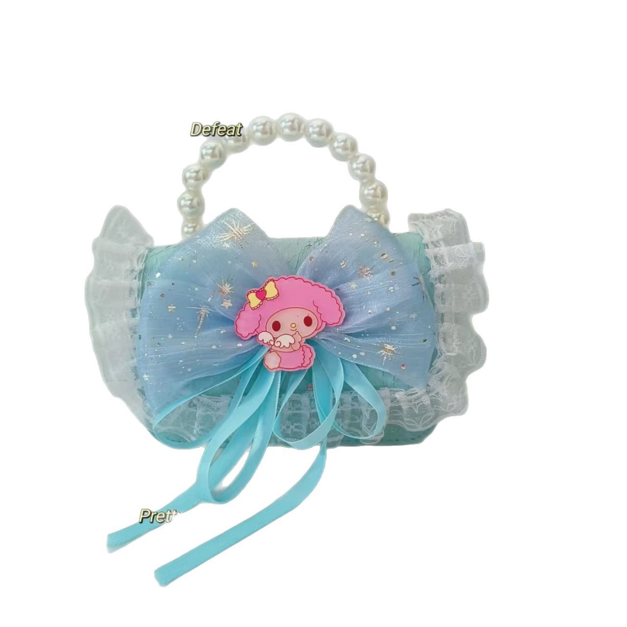 Bolso de arco para niños bolso de perlas bolso de hombro bolso de cambio bolso de accesorios bolso de dibujos animados Melody bolso de princesa
