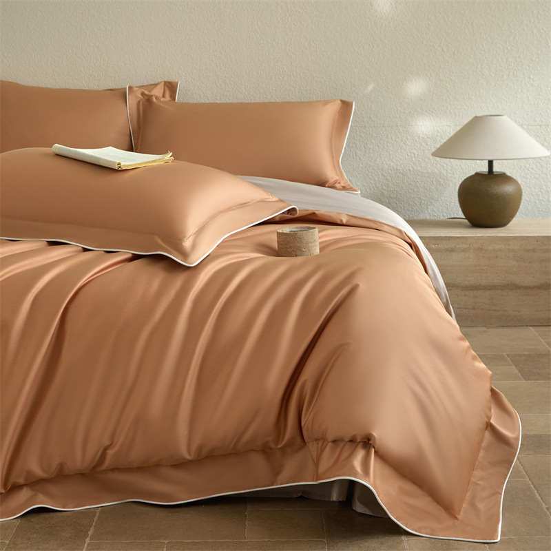 Duvet Cover Set With Fitted Sheet Cotton Bedding Four Piece Set_voghion.com