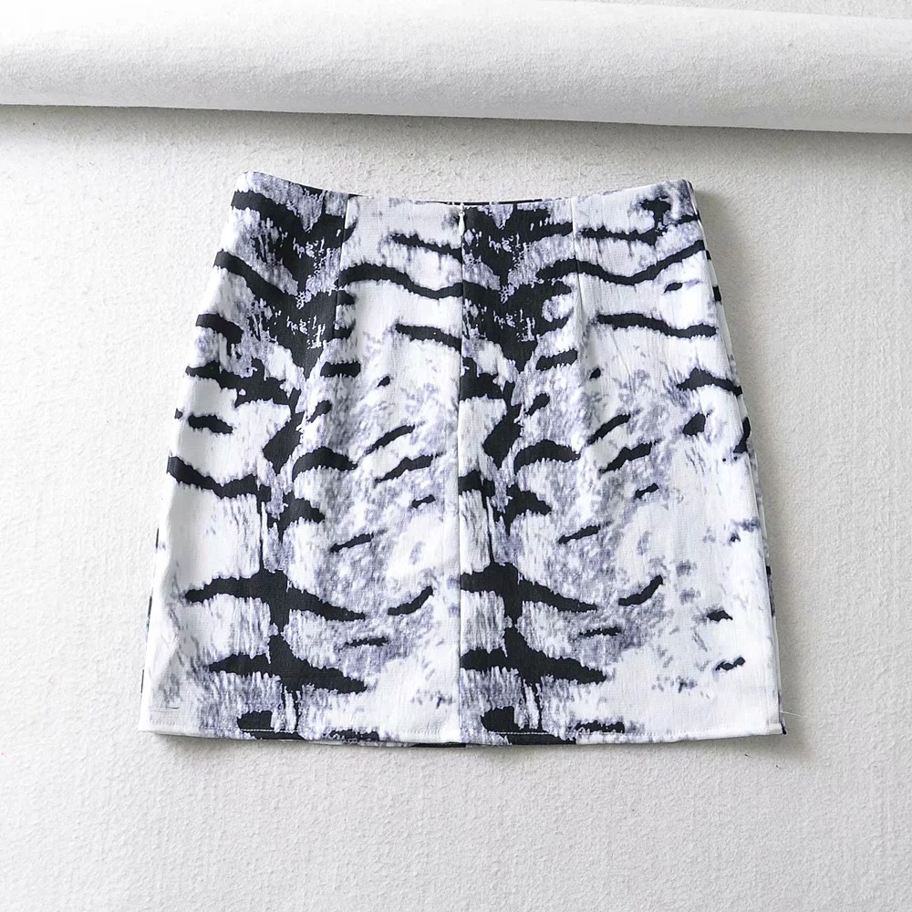 fashion print Slim slimming wild split short sexy hip skirt NSHS24676