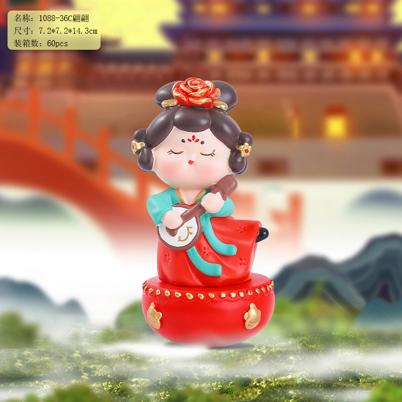 创意潮玩国色长歌大号摆件复古客厅装饰品酒店玄关工艺品直销|undefined