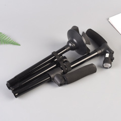 Portable folding crutches for the elderly with lights, outdoor telescopic double handles, four-legged crutches, smart aluminum alloy walkers