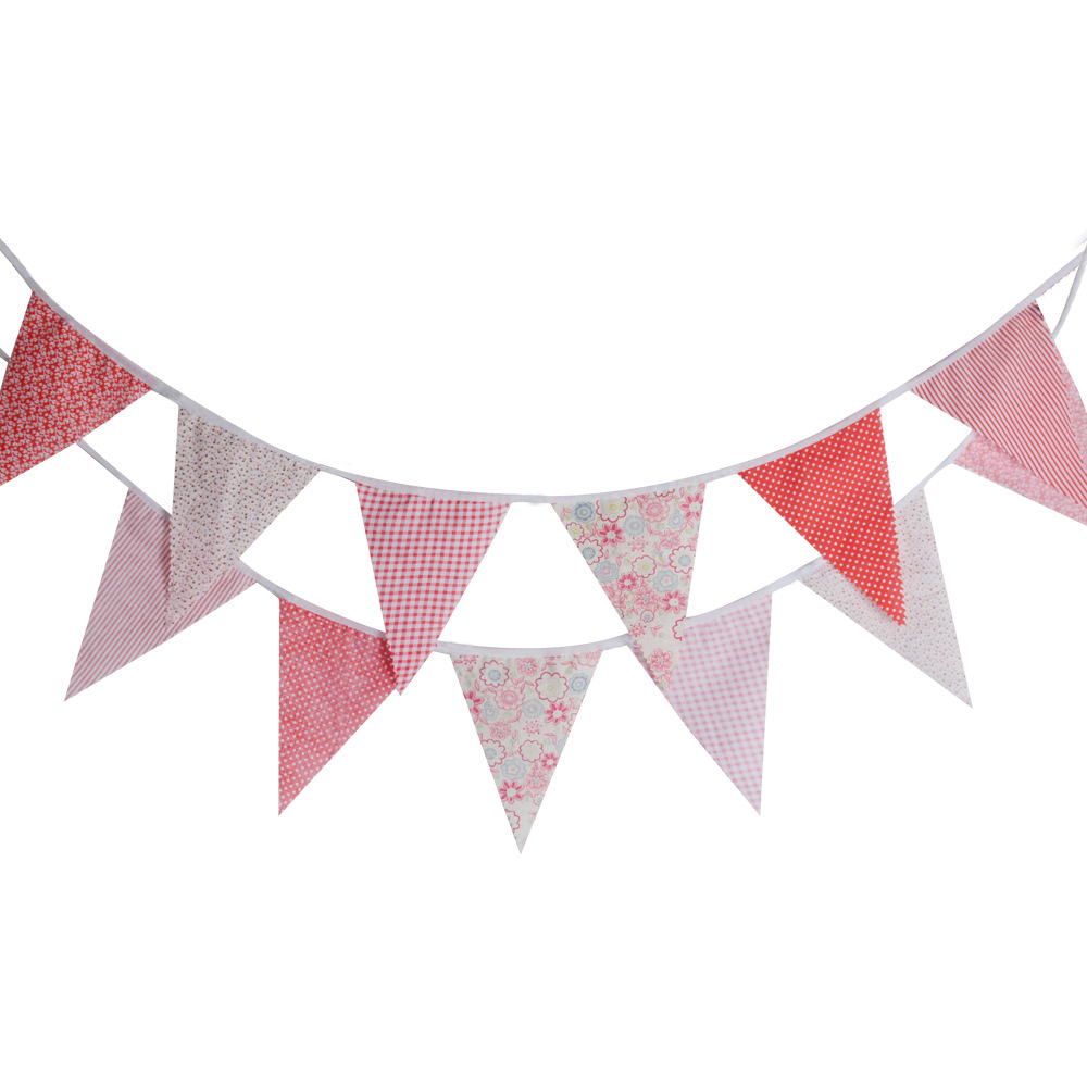 Manufactor wholesale triangle Picnic Camping birthday party decorate kindergarten Broken flowers Pennant