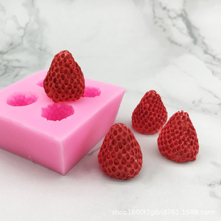 3D Fruit Strawberry pinch silicone mold chocolate fondant mold fruit handmade soap mold candle homemade