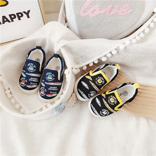 Export daily single Shinkansen baby toddler shoes children's canvas shoes one-leg elastic lazy shoes boys' sneakers