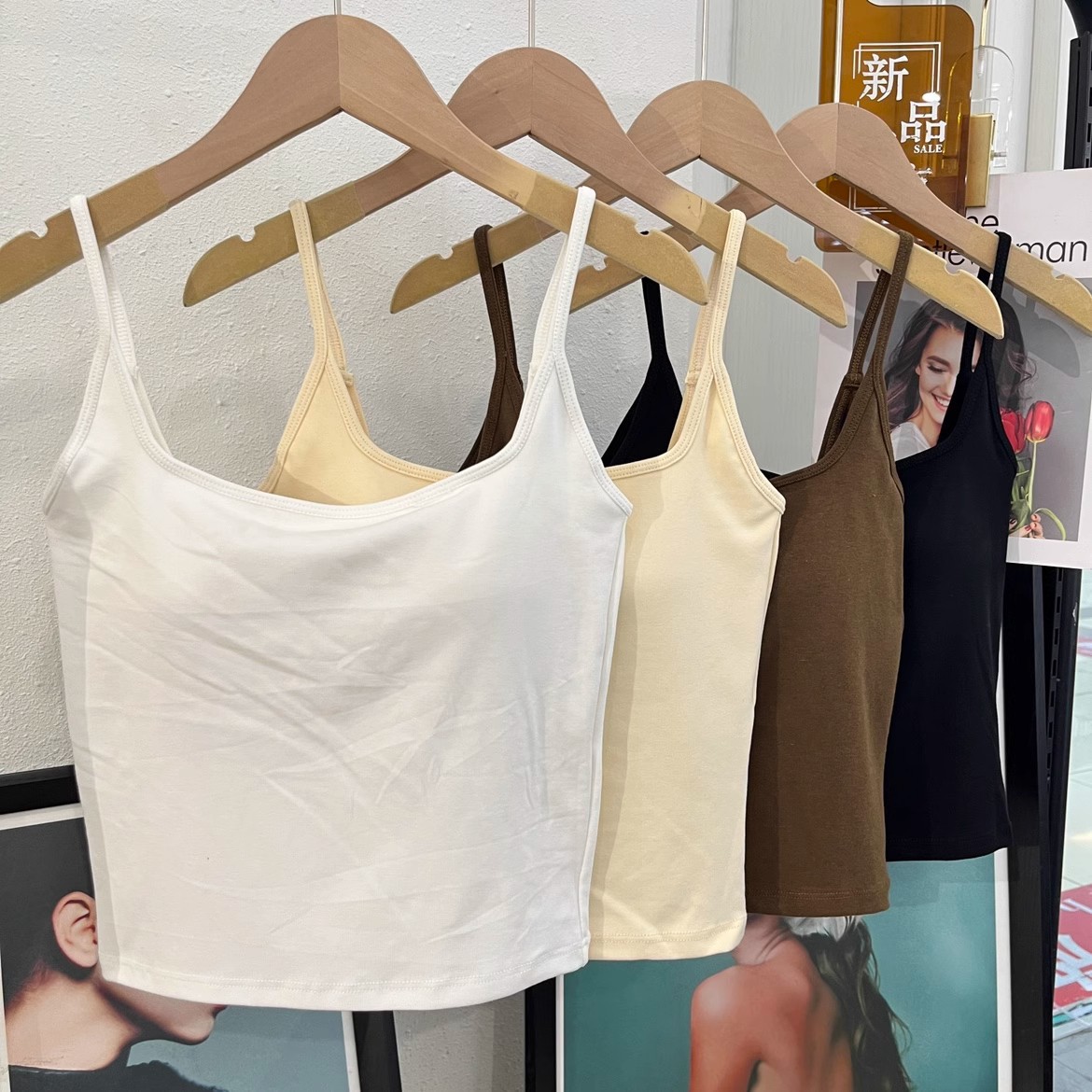 660 new cotton suspender vest with chest pad for women with beautiful back straps, u-shaped beautiful suspender breast pad for women