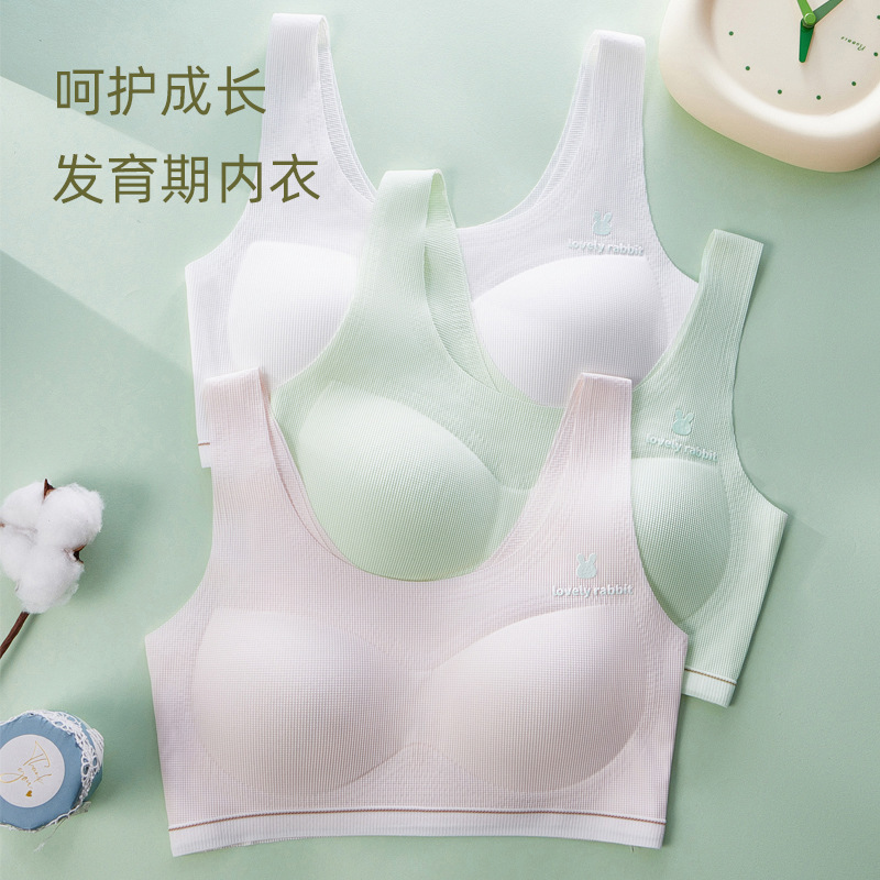 Stage 2 and 3 Sports Vests for Middle and High School Students, Developmental Period Underwear, Bras for Girls, Seamless, Sweat-Absorbent, No Underwire Stage 2 and 3 Sports Vests for Middle and High School Students, Developmental Period Underwear, Bras for Girls, Seamless, Sweat-Absorbent, No Underwire