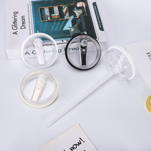 亚马逊新品30oz外插吸管盖简约折叠螺旋纹塑料盖密封防漏保温杯盖