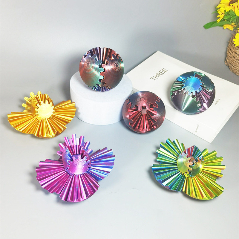 Impresión 3D creativa y colorida de engranajes de pelota de ocio, entretenimiento giratorio, juguetes para niños descomprimidos