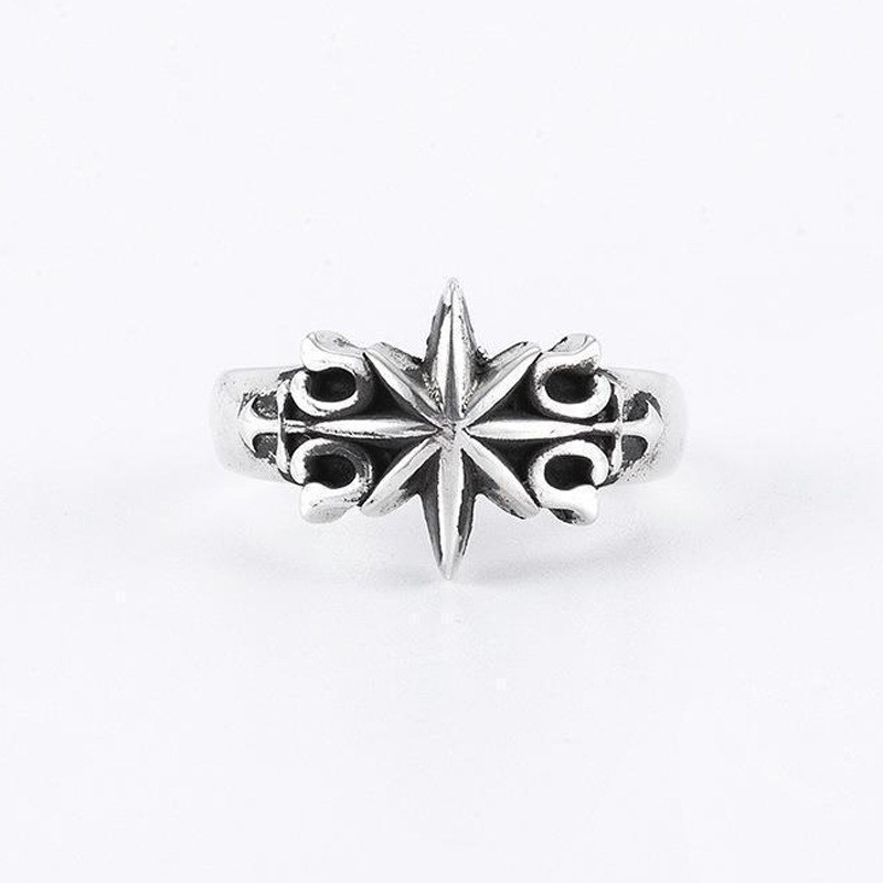 men's Stackable Rings Vintage Combination Stacked Trendy Personality Single Men's Index Finger Niche Minimalist Open Ring_voghion.com