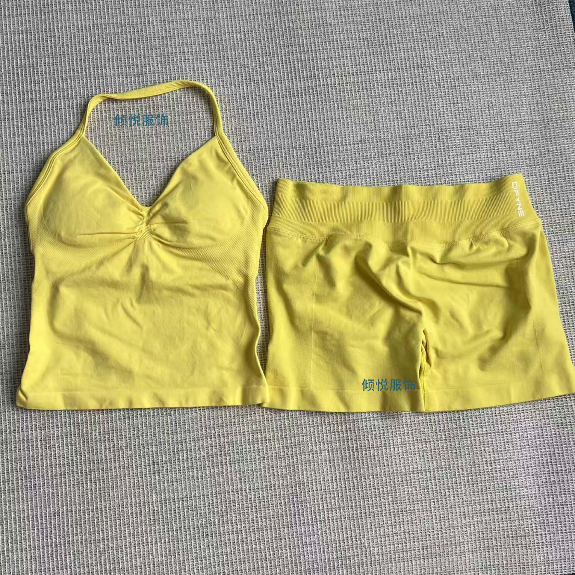 AliExpress venta caliente DFYNE nuevo fitness yoga traje deportivo chaleco halter sujetador pantalones cortos traje mujer