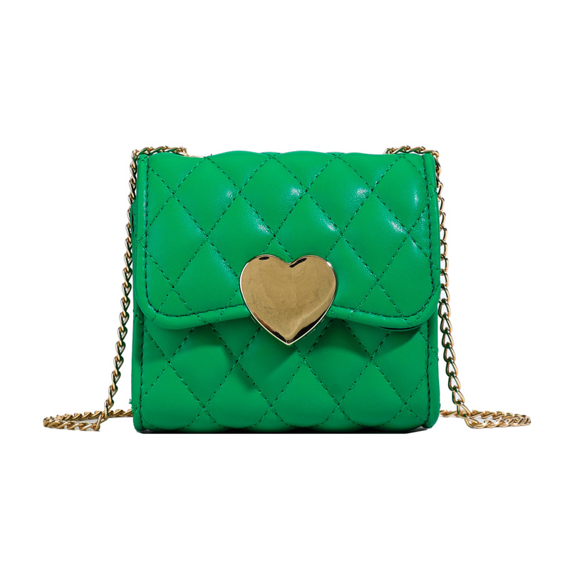 Versión coreana del bolso de hombro para niña con fragancia pequeña dulce amor estilo occidental Lingge baby bandolera nuevo bolso de cadena para niños