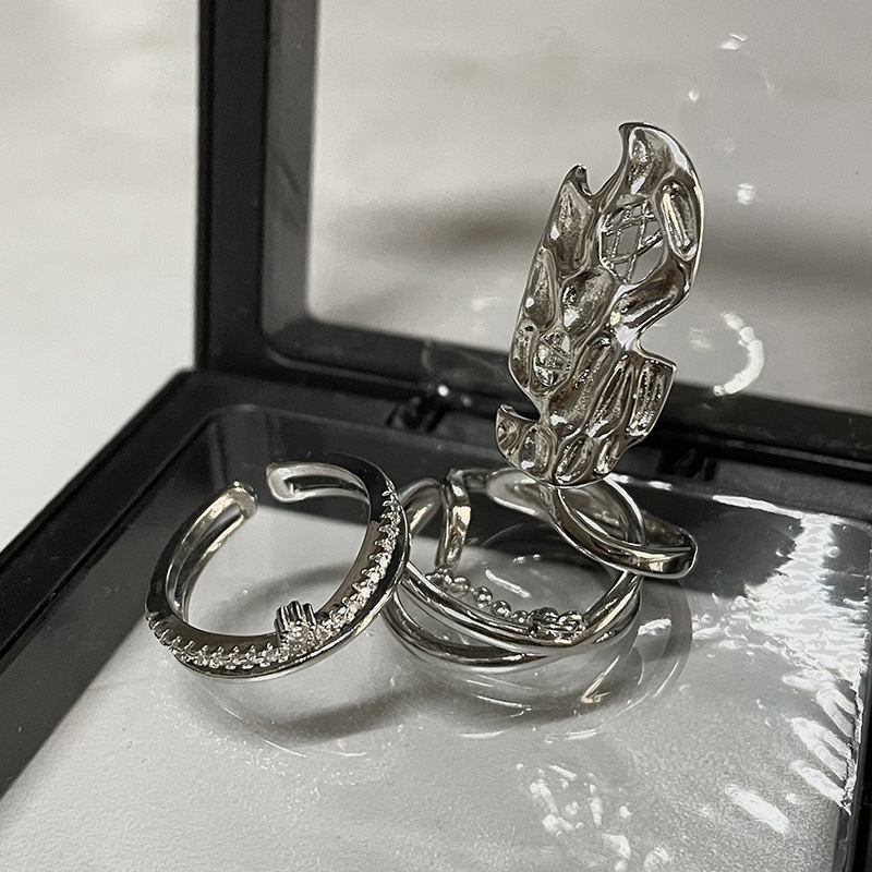 Niche Design Sense Nail Ring Diamond Zircon Simple High-grade ins Cold Fashion Cool Women's Fashion Open Ring