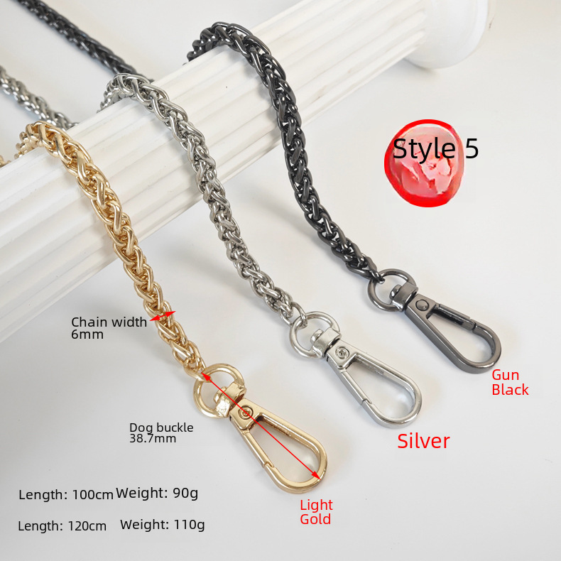In stock wholesale luggage hardware accessories chain bag chain elegant DIY woven shoulder strap bag with metal bag chain