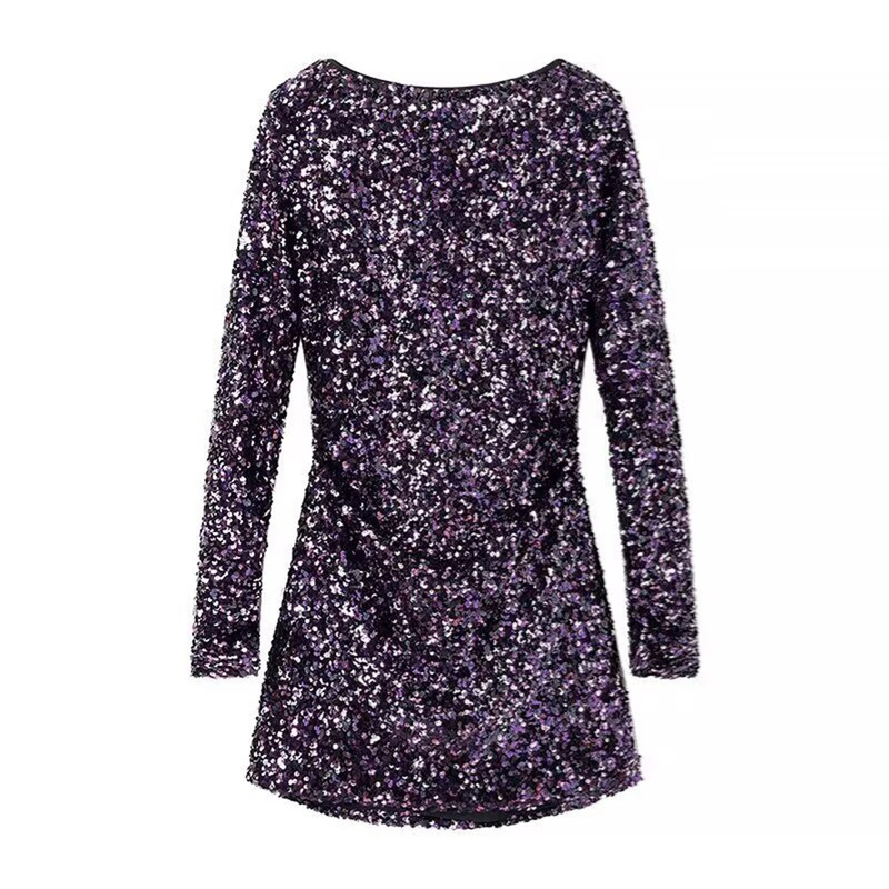Pb&Za European and American Style Women's Clothing New French Niche Fashion Sequined Short Mini Dress 8741273