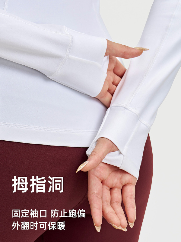 lulu连帽瑜伽服女修身显瘦拉链上衣速干健身服长袖户外运动外套|undefined