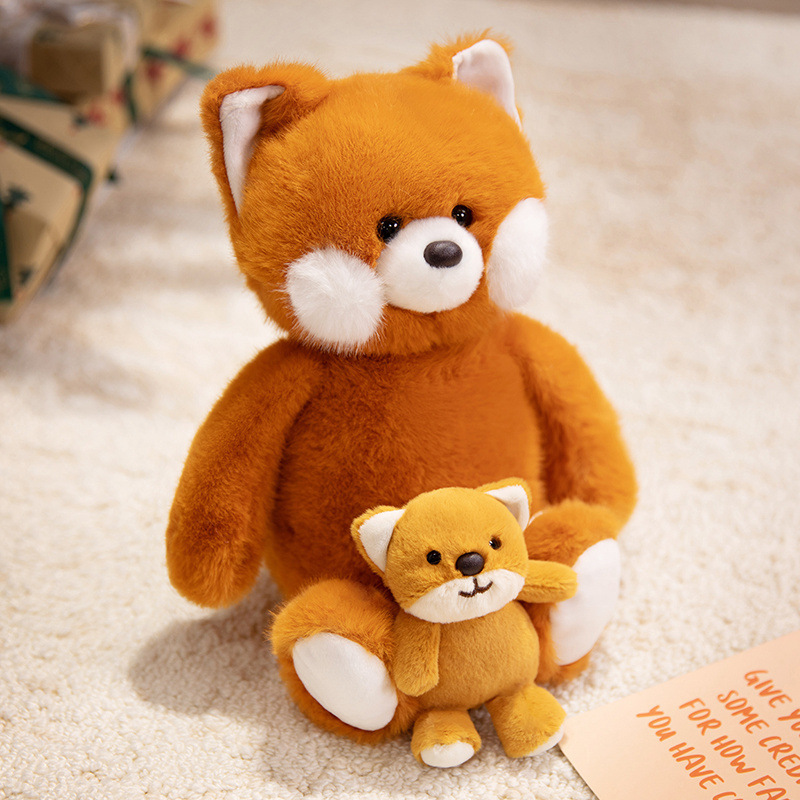 Madre e hijo encantador perro pato muñeca muñeca de peluche zorro conejo muñeca para niños pacificador muñeca
